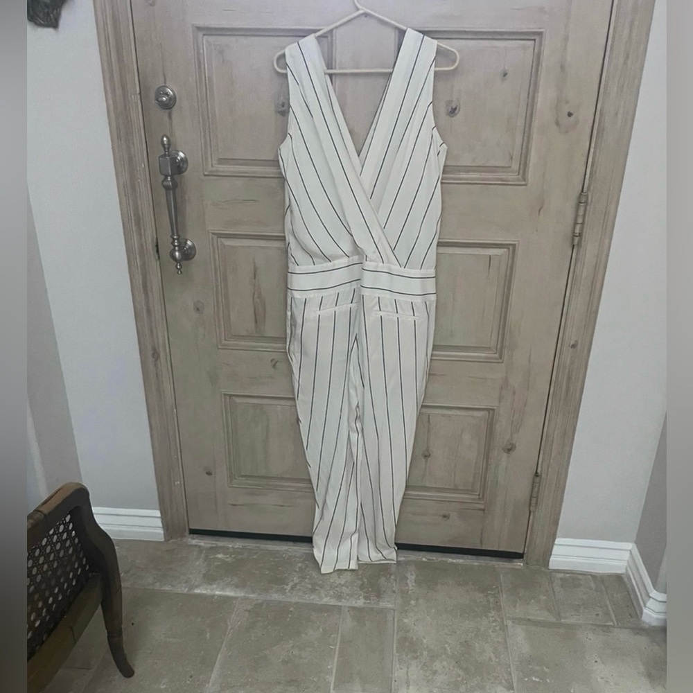 Brunello Cucinelli Silk Pinstripe Jumpsuit L